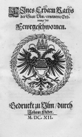 Ulmer Stadtrecht, 17. Jahrhundert, sehr selten