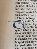 Original-Fragment aus Leonardos de Utino`s „Seremones quadragesimales de legibus dicdi“ von Prior Ludwig Fuchs und Frater Felix Fabri aus des ersten Ulmer Buchdruckerei Johann Zainer im Jahre 1478