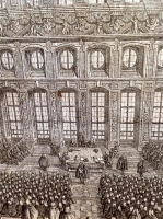 Der große so genandte Guldene Saal auf dem Rath-Hauss zu Augspurg. - Vue du Salon Doré à l'Hotel de la Ville d'Augsburg 1730