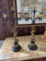 Paar figürliche Kerzenhalter, Kandelaber um 1850