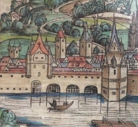VLMA: Kolorierte Ansicht von Ulm aus Schedels Weltchronik 1493