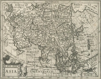 Mercator: 4 Kupferstichkarten aus Mercator minor 1610. Asia. Amerika. Europa. Afrika.
